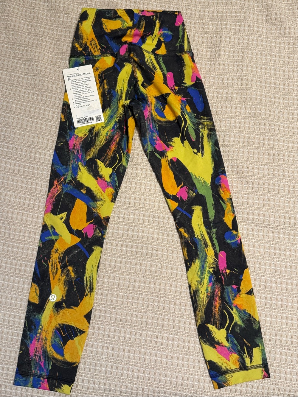 lululemon athletica Multicolor Brushstroke Leggings - Black, Yellow, Pink, Blue